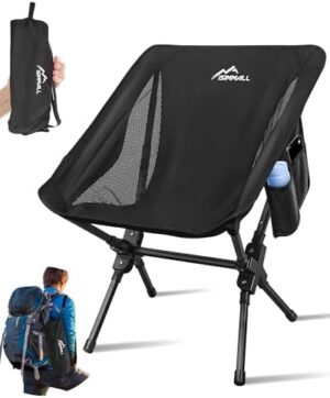 Portable Camping Chair, Quick Setup Folding Chair, 4 Lbs Lawn Chair with Cup Holder and Storage Bag, Lightweight Camping Chair for Easy Carry to Hiking, Camping, Sport, Travel, Beach