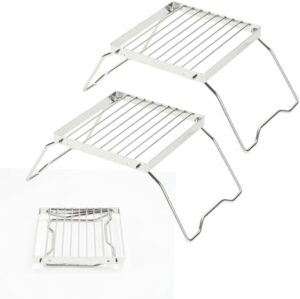 Foldable Camping Grill Convenient Stainless Steel Mini Grill Stand Outdoor Camping Pot Rack Barbecue Accessories