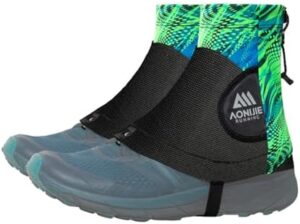 AONIJIE Low Trail Gaiters Reflective Ankle Gators Protective Shoe Covers with UV Protection & Breathable & Sand Prevention for Triathlon Marathon Hiking