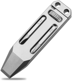 Titanium Multitool Pry Bar,Portable EDC Multitool Tool,Mini Pocket Screwdriver with 3 Bits