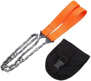 Pocket Chainsaw, 36 Inch Chain Rope Portable Hand Saw with 48 Bi-Directional Teeth chain saw Best Compact Handheld Camping and Survival Chain Saw for Fast Easy Cutting