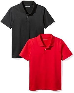 Amazon Essentials Boys and Toddlers' Active Performance Polo Shirts, Pack of 2