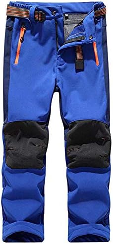 linlon Kids Boy's Snow Ski Waterproof Pants Youth Fleece Lind Hiking Softshell Warm Insulated Pants #16010