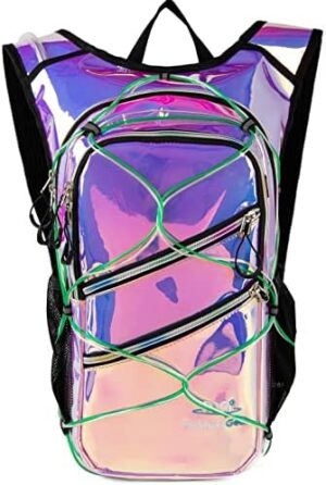 Hydration Backpack Pack with Cool Lights, 2L Water Bladder, Lightweight Bag for Running, Hiking, Bike, Climbing, Music Festival Essential, and Rave