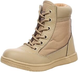 Boys Girls Outdoor Ankle Hiking Boots Trekking Walking Shoes Military Work Combat Jungle Boots