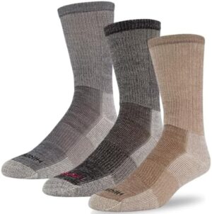 J.B. Field's Hiker GX 74% Merino Wool Hiking Crew Sock, All Season, Trekking & Outdoor Activity, 3 Pairs