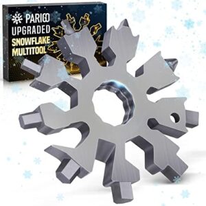 20-in-1 Snowflake Multi Mini Tools Gifts for Men Christmas Stocking Stuffers for Men Adults Women Pocket Size Gadgets Screwdriver Wrench Bottle Opener