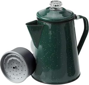 GSI Outdoors Percolator Coffee Pot | Enamelware Campfire Coffee Boiler Kettle for Outdoor Camping Cookware, Cabin, RV, Kitchen, Hunting & Backpacking