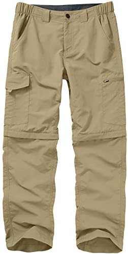 Mens Hiking Pants Convertible Zip Off Lightweight Quick Dry Fishing Safari Camping Travel boy Scout Pants