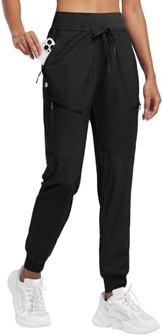 Willit Women's Joggers Lightweight Hiking Pants Quick Dry Travel Athletic Track Pants Zipper Pockets UPF 50+