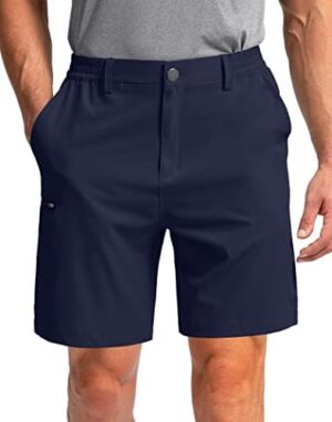 Pinkbomb Men's Golf Shorts with 6 Pockets Stretch Quick Dry Hiking Work Dress Shorts for Men