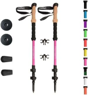 Montem Ultra Strong Trekking, Walking, and Hiking Poles - One Pair (2 Poles) - Collapsible, Lightweight, Quick Locking, Weather-Resistant and Ultra Durable