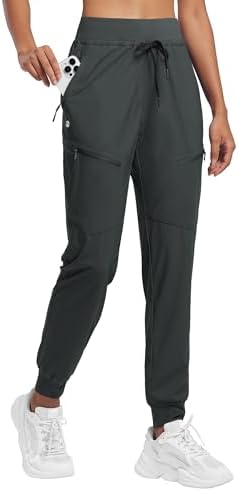 Willit Women's Joggers Lightweight Hiking Pants Quick Dry Travel Athletic Track Pants Zipper Pockets UPF 50+