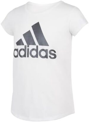 adidas Girls' Plus Size Short Sleeve Cotton Classic Bos Tee Shirt