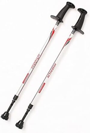 Urban Poling ACTIVATOR®, 1 Pair – for Users 4'2"–6' – Lightweight, Aluminum Nordic Walking Sticks for Seniors – Collapsible & Adjustable Hiking Gear – Ergonomic Rubber Grip, Carbide Metal