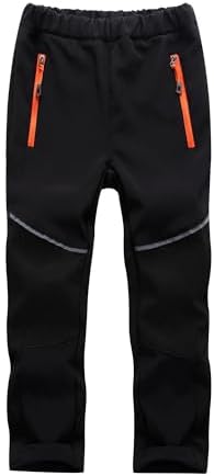 Toomett Boys snow cargo pants, Girls Kids Outdoor Fleece-Lined Soft Shell Hiking Fishing ski Insulated Pants