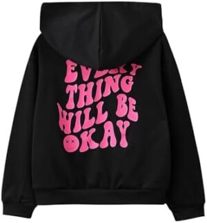 SOLY HUX Girl's Graphic Hoodies Cute Hooded Sweatshirts Fall Preppy Clothes Casual Pullover Tops