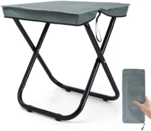 16" Lightweight Foldable Stool, Folding Foot Rest for Adults Heavy Duty Support 350lbs, Portable Seat for Travel Fishing Camping Hiking