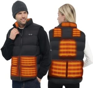 DR.PREPARE Heated Vest, Adjustable Heated Jacket for Men Women with Heating Zones & 3 Heat Levels (Battery Not Included)