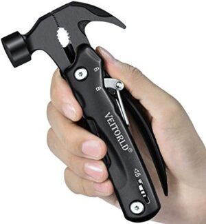 VEITORLD Gifts for Men Dad Husband Christmas, All in One Tools Mini Hammer Multitool, Unique Anniversary Birthday Camping Gifts Ideas for Man Him Boyfriend Grandpa, Cool Stocking Stuffers for Men