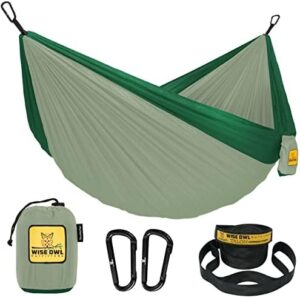 Wise Owl Outfitters Hammock for Camping Hammocks Gear for The Outdoors Backpacking Survival or Travel - Portable Lightweight Parachute Nylon - Up to 500lbs