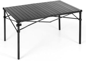 ALPHA CAMP Folding Camping Table, Portable Aluminum Roll-up Table, Lightweight Foldable Camp Table for Outdoor, Camping Picnic Barbecue Grill Beach Patio Indoor, 4-6 Person