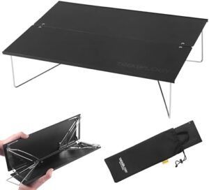 TREKOLOGY Compact Mini Camping Table - Portable, Ultralight, Folding Camp Table - Small, Lightweight Tent Table for Hiking, Backpacking, Beach, Night Stand - Collapsible Outdoor Table - TALU Mini