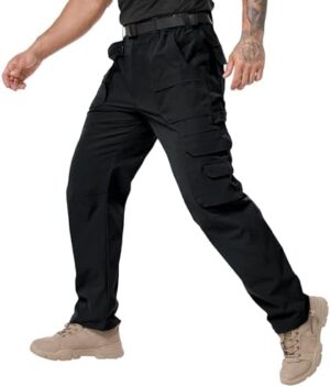 NATUVENIX Tactical Pants for Men Stretch, Ripstop Work Pants for Men Lightweight Hiking Cargo Pants Men Water Resistant