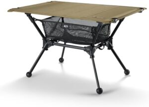 OneTigris Dipper Camping Table, Lightweight Portable Folding Table with Mesh Storage Net, High/Low Options, Ideal for Camping, Hiking, Tailgating, Beach, Picnic, Travel, Backyard