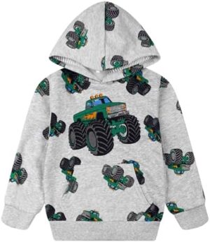 Toddler Boy Hoodie Cartoon Graphic Fall Clothes Kids Cute Sweatshirts With Kangaroo Pocket 2-8T