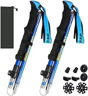 Trekking Poles Collapsible Hiking Poles for Women Men Upgraded Thickened Aluminum Alloy Walking Poles Folding Walking Sticks