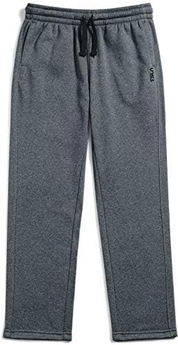 TSLA Boy's Winter Hiking Sweatpants with Pockets, Thermal Comfy Fleece Pants, Athletic Running Jogging Pants