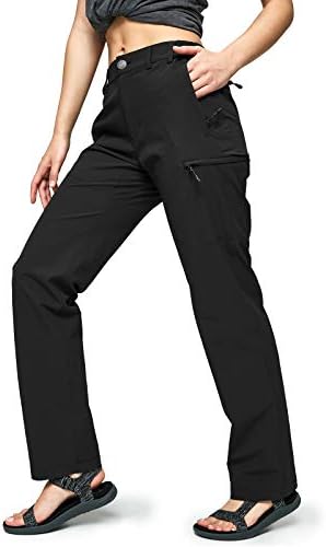 MIER Women's Quick Dry Cargo Pants Lightweight Tactical Hiking Pants with 6 Pockets, Stretchy and Water-Resistant