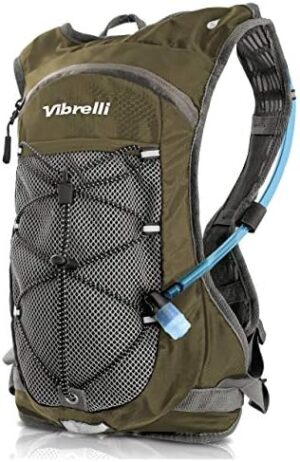 Vibrelli Hydration Pack & 2L Hydration Water Bladder - High Flow Bite Valve - Hydration Backpack with Storage - Lightweight Running Backpack, Cycling, Hiking, Ski for Men, Women & Kids