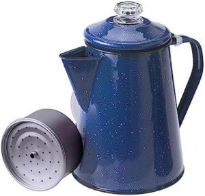 GSI Outdoors Percolator Coffee Pot | Enamelware Campfire Coffee Boiler Kettle for Outdoor Camping Cookware, Cabin, RV, Kitchen, Hunting & Backpacking