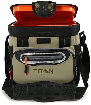 Titan Deep Freeze Cooler Zipperless Hardbody Cooler - Deep Freeze Insulation, HardBody Liner, and SmartShelf