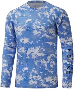 BASSDASH Men’s UPF 50+ Camo Long Sleeve Shirts Quick Dry Lightweight Performance Shirt for Outdoors Fishing Hiking