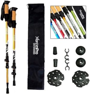 2 Pcs Trekking Poles,Aluminum Lightweight Collapsible Hiking Poles for Women,Walking Sticks for Hiking Carbon Fiber