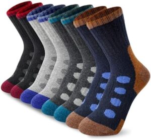 BISOUSOX Kids Merino Wool Socks Thermal Hiking Ski Socks for Boys Girls 6-8 10 12 Years Old Winter Warm Boot Crew Gift Socks