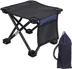 Camping Stool Portable Folding Stool Lightweight Stripe Fishing Stool with Carrying Bag for Outdoor Camping, Beach, Picnic, Hiking