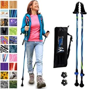 York Nordic Motivator Walking Poles for Balance and Rehab - Patented Stability Grips - Lightweight, Adjustable, and Collapsible - 2 Pieces Adjustable w/flip Locks - Heights 4'6" up to 6'2" - 230 lbs