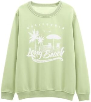 Cute Graphic California Sweatshirts for Teen Girls Womens Preppy Aesthetic Beach Pullover Cotton Fleece Sweaters