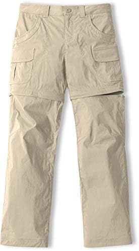 CQR Kids Youth Hiking Cargo Pants, UPF 50+ Quick Dry Convertible Zip Off/Regular Pants, Outdoor Camping Pants