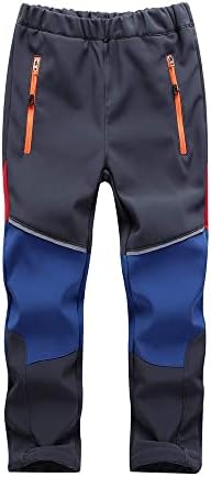 Toomett Boys snow cargo pants, Girls Kids Outdoor Fleece-Lined Soft Shell Hiking Fishing ski Insulated Pants