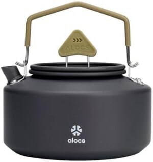 Alocs 1L Camping Kettle Teapot, Portable Camping Coffee Pot Tea Pot for Stove, Kettle Teapot for Outdoor, Hiking, Camping, Picnic and Traveling