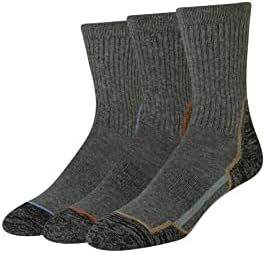 Amazon Essentials Men's Comfortable Cushioned Hiking Crew Socks, 3 Pairs