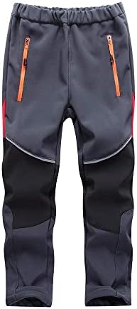 Toomett Boys snow cargo pants, Girls Kids Outdoor Fleece-Lined Soft Shell Hiking Fishing ski Insulated Pants