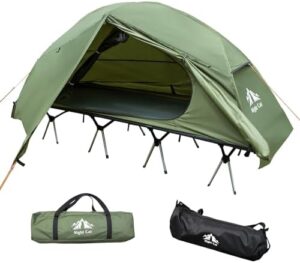 Night Cat Camping Cot Tent - Waterproof 1-Person Off-Ground Combo Cot Bed for Adults Portable Easy Set-up Tent