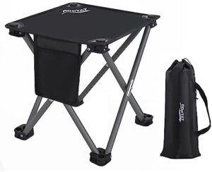 Roptat Camping Stool,Portable Folding Compact Lightweight Stool Seat for Camping Fishing Hiking Gardening Outdoor Walking Backpacking Travelling and Beach with Carry Bag (Black)