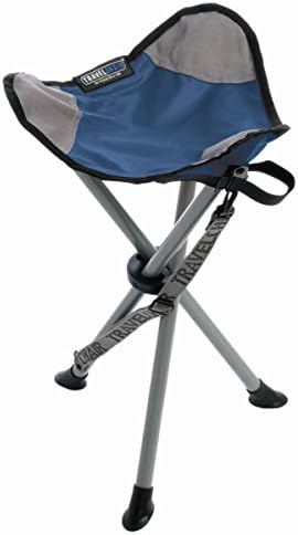 Travel Chair Slacker Tripod Chair for Camping, Lightweight Chair, Adjustable Carry Strap for Easy Transport | Oversized Duck Feet for Improved Stability | Perfect for Outdoor Adventures (Blue)